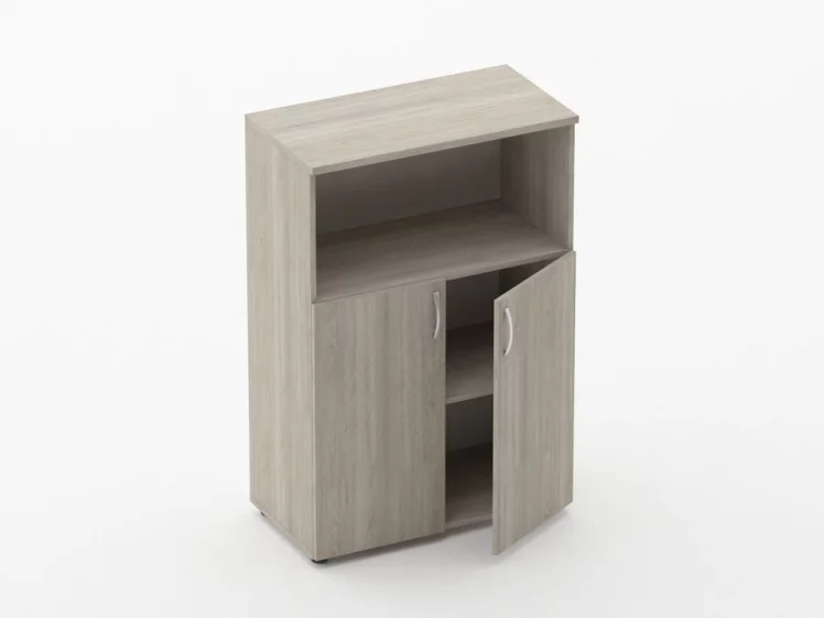 Шкаф средний полуоткрытый Глассй 6.12.121 Дуб сантана светлый / Glassy_1