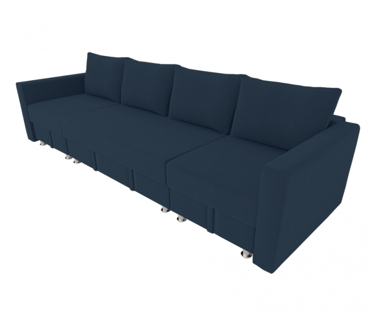 Диван угловой Фиеста Трансформер П- побразный с подлокоткиками (Берхоусе) Цвет фасада: Синий Велюто 54; Тип: Левый/правый; Материал фасада: Металл/Велюр / (Berhouse)_0