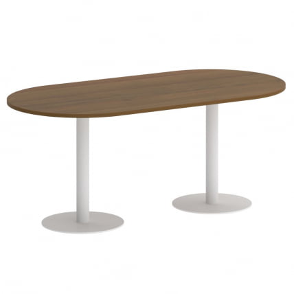 Стол овальный ХОМЕ ОФФИCЕ ВР.СП-5-180.1 Орех Гварнери/Белый металл / HOME OFFICE VR.SP-5-180.1_0