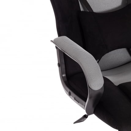 Кресло ДРИВЕР (22) флок/ткань, черный/серый, 35/ТВ-12 / DRIVER 35/TW-12_9
