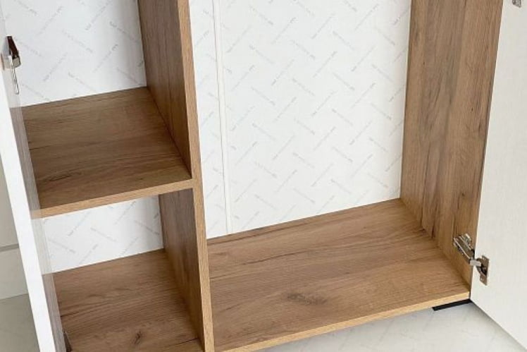 Шкаф двухдверный Бери МПР-024 Дуб крафт золотой/белое дерево / MPR-024_8