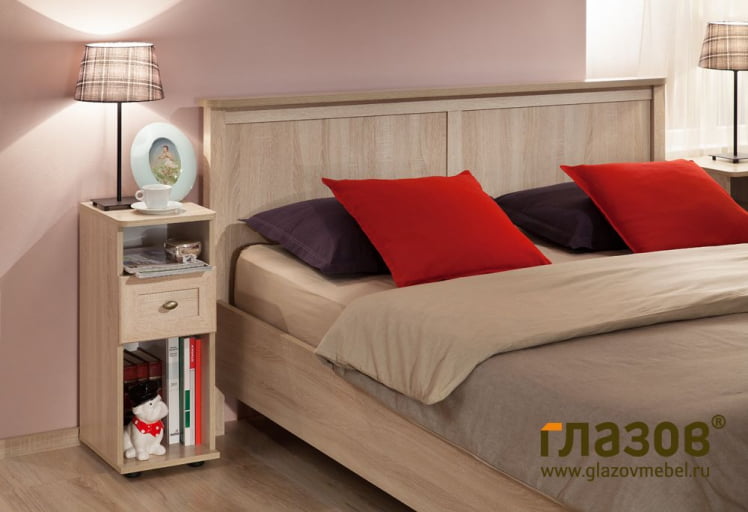 Кровать (1400) Шерлоcк 43 Дуб Сонома (спальня) / Sherlock_1