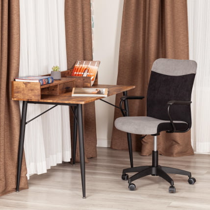 Кресло ФЛЙ флок , серый/черный, 29/35 / FLY_11