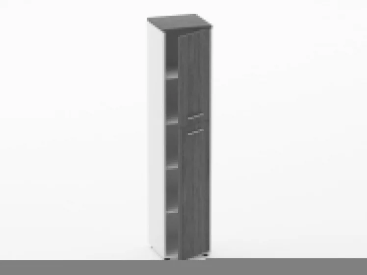 Шкаф 4 узкий закрытый Дека 10.19.14Пр Дуб Верцаска/Белый / Deka_1