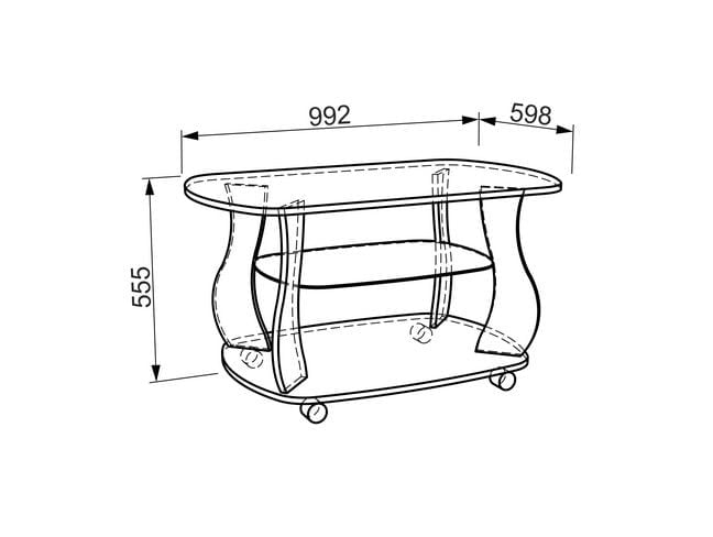 Стол журнальный Барон №2 модуль 01 Ясень шимо т._1