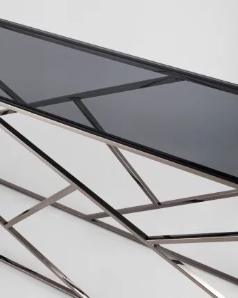 Консоль АРТ ДЕКО 115кс30 Темный хром стекло смоке / 115x30 smoke_5