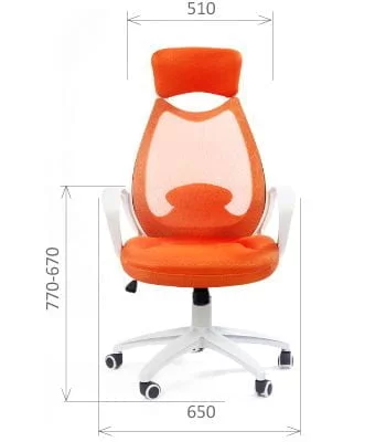 Кресло для руководителя CХАИРМАН 840 вхите Акрил оранжевый / CHAIRMAN white_3
