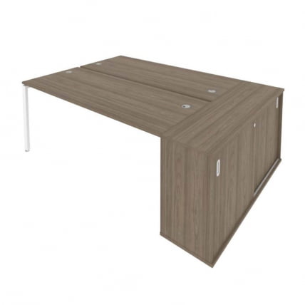 Рабочая станция с опорным шкафом-купе Метал Сйстем Б.РС-СШК-1.5 Вяз/Белый / Metal System_0