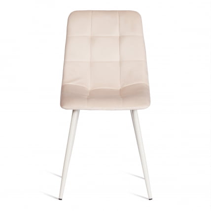 Стул CХИЛЛЙ (мод. 7094-1) вельвет/металл, 44,5х52,5х86 см, беиге (бежевый) ХЛР2 / белый / CHILLY (mod. beige HLR2_4