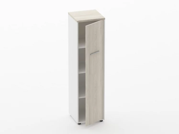 Шкаф 3 узкий закрытый, 1 дверь Дека 10.16.14Пр Дуб Сантана светлый/Белый / Deka_1