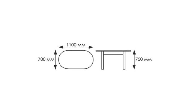 Стол обеденный Овальный ХРОМ 1кат 4030 ЛДСП белый_1