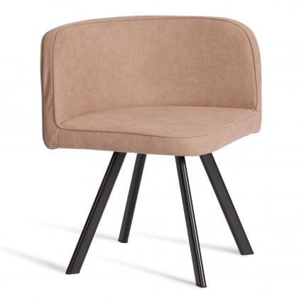 Комплект (стол, 4 стула) КУАДРОН (мод. ПТ14) Стол: МДФ/металл, стул: металл/шенилл, 100х100х73 см, 69х56х71 см, Беиге (Бежевый) ЛЙ1701-4/черный / QUADRON (mod. PT14) Beige LY1701-4/черный_1