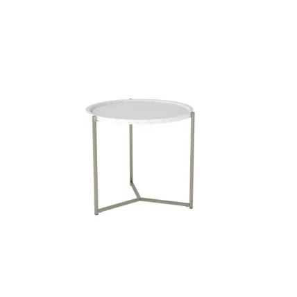 Стол журнальный Бруно Белый мрамор/титан_0