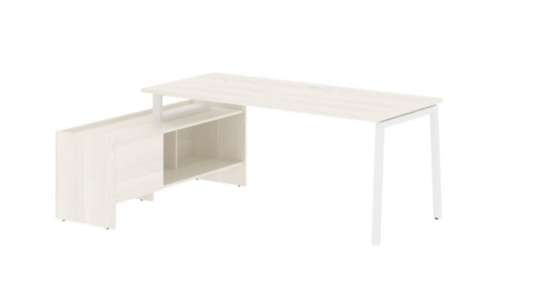 Стол с тумбой ЕДИС ЕЛCТ 19814 Ясень Траун Белый / EDIS ELCT_0