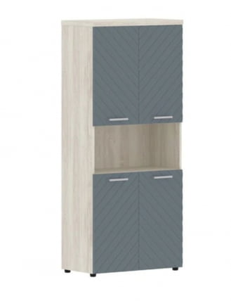 Шкаф с 2-мя комплектами глухих малых дверей и топом Торр ЛУКС ТЛХC 85.4 Сосна Эдмонд Серо-голубой / Torr LUX TLHC_0