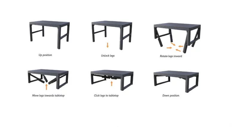 Столик Лйон раттан табле Графит / Lyon rattan table_3