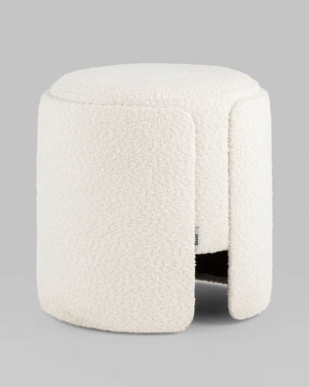 Пуф Такс букле (белый) / Taks_1