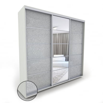 Шкаф-купе 3-х дверный Акцент-Квадро КЛ 2400х600 Выбеленное дерево_0