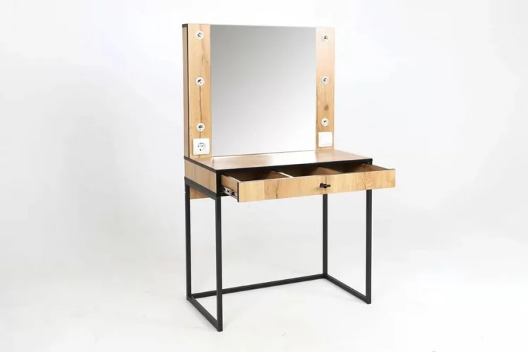 Трюмо Берген 2 Дуб Крафт Золотой Черный_3