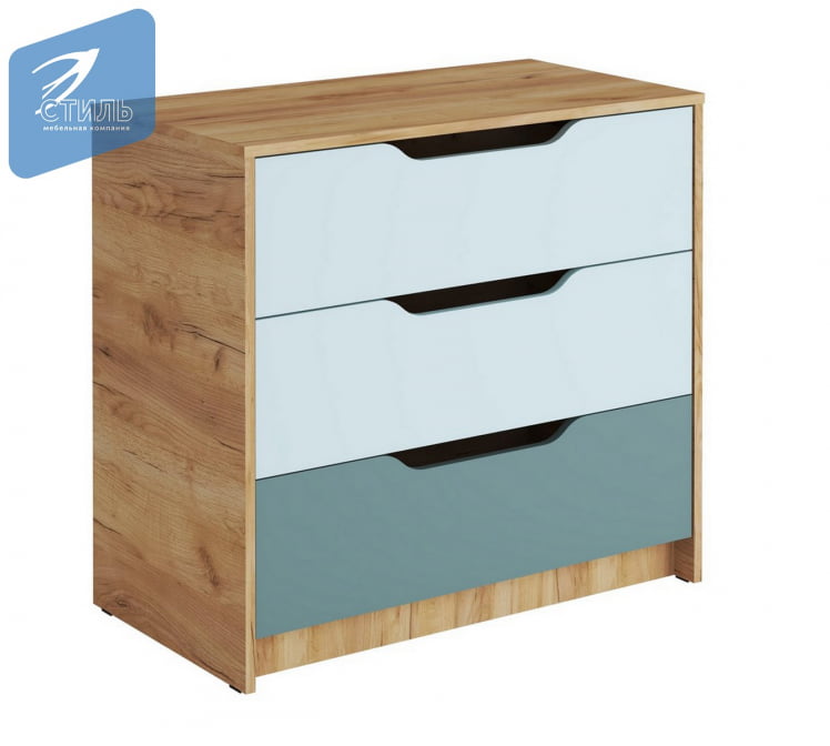 Комод РИCХ КМ-001 Мята/Сумеречный голубой/дуб крафт золотой / RICH_0