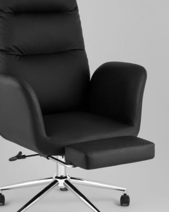 Кресло руководителя ТопЧаирс Солид NC с оттоманкой черный / TopChairs Solid_10