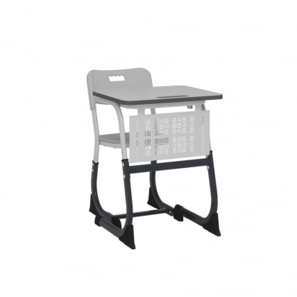 Парта одноместная регулируемая по высоте СМАРТЙ ПЛУС 600х500 (рост 3-5) Антрацит/Белый/Серый Кромка Антрацит / SMARTY PLUS_1