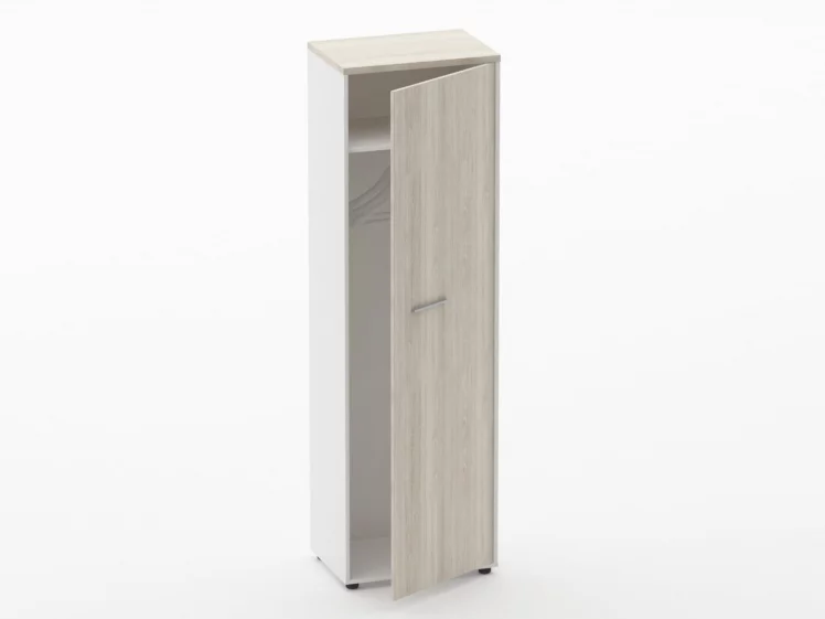 Шкаф для одежды 4 узкий Дека 10.19.302Пр Дуб Сантана светлый/Белый / Deka_1