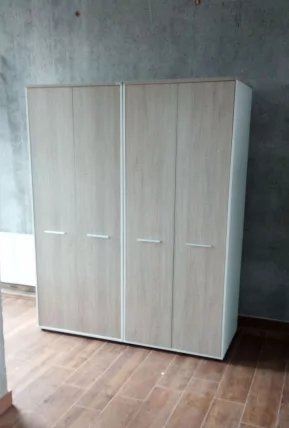 Шкаф для одежды 4 широкий, глубокий Дека 10.19.303 Дуб Сантана светлый/Белый / Deka_2