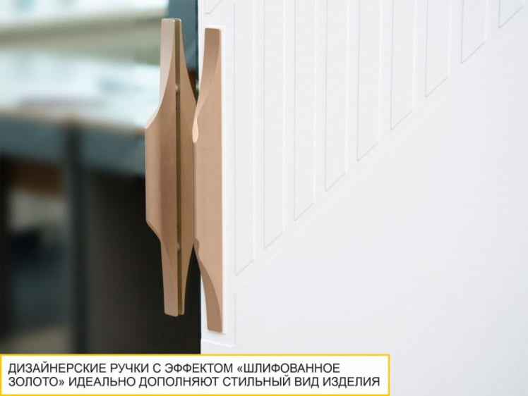 Шкаф четырехдверный с зеркалом (лев/прав) Монако 903.14 Дуб Вотан / Белый шпон / Альпийский белый_3