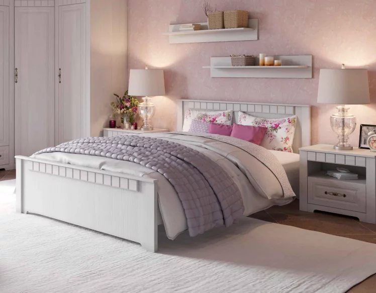 Кровать Прованс 120х200 Бодега белая Платина премиум_1