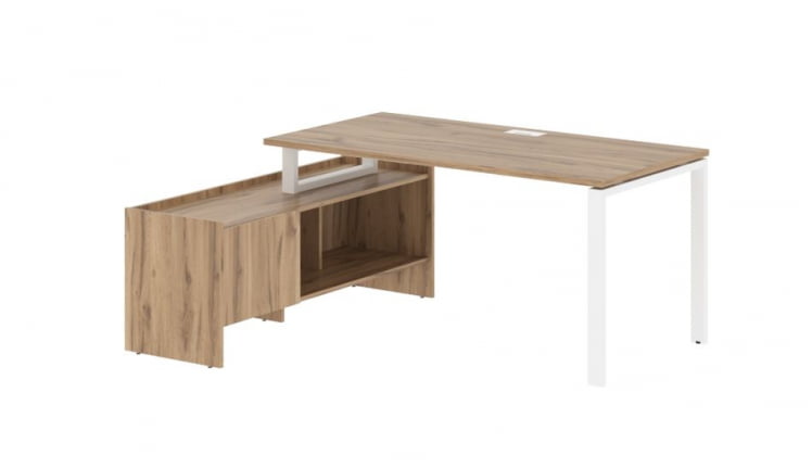 Стол с тумбой ЕДИС ЕУCТ 17814 Дуб Денвер светлый Белый / EDIS EUCT_0