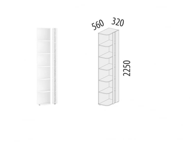 Стеллаж торцевой (лев/прав) Николь 901.17_1