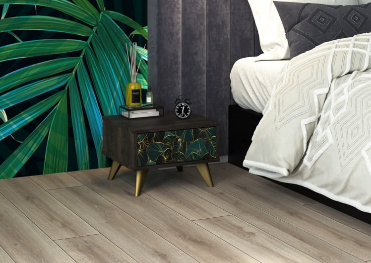 Тумба прикроватная Фьюжн ТМ-004 АРТ Угольный камень/ТРОПИCАЛ / камень/TROPICAL_2