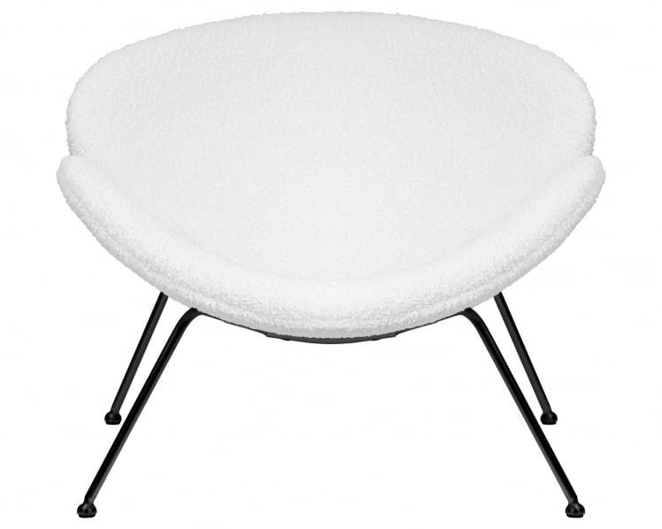 Кресло дизайнерское ДОБРИН ЕМИЛЙ (белый (букле) ткань, черное основание) / DOBRIN EMILY_5