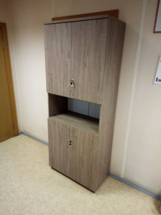 Шкаф высокий закрытый с нишей Твин 16.16.151 Дуб Верцаска / Twin_2