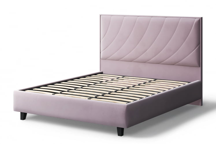 Кровать СОФИЯ 2000*1600мм (на опорах), велюр НЕО 15 (лиловый), (б/основания, б/матраса) / NEO_2