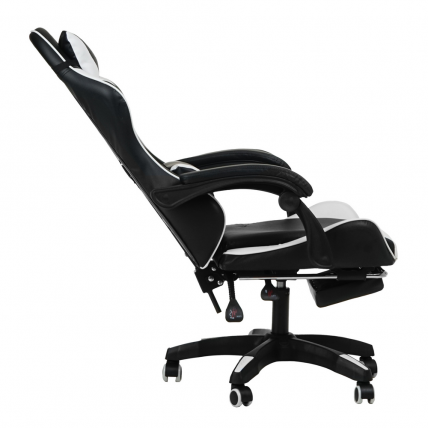 Кресло 1206 КИНГКУЕЕН цвет черный/белый с массажем 1206-блаcк-вхите-масс / KINGQUEEN 1206-black-white-mass_3