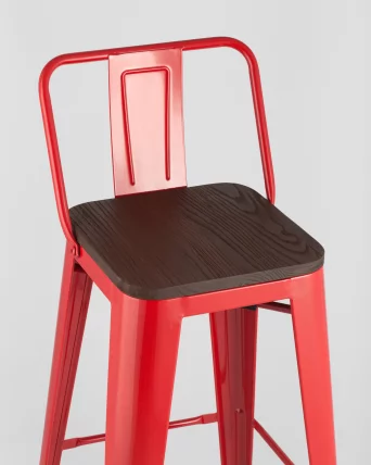 Стул барный Толикс Воод 75.5  со спинкой Красный / Tolix Wood_6