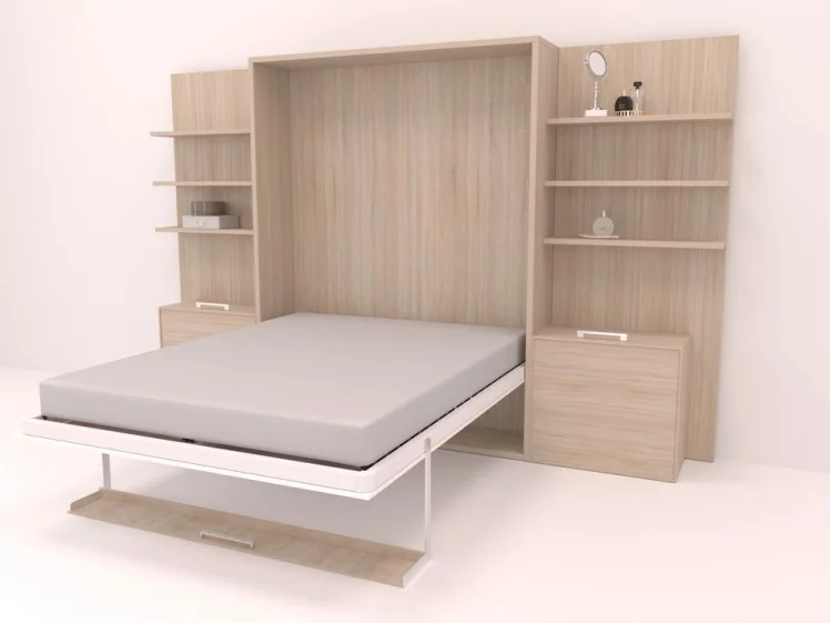 Кровать-трансформер Смарт 1 откидная с полками К 1600 Венге_1