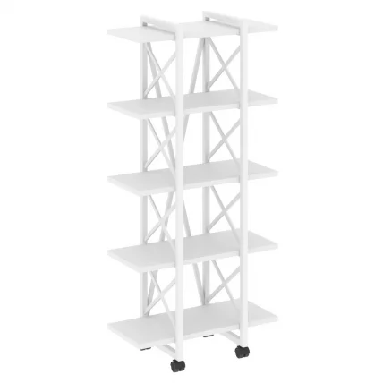 Стеллаж на колесных опорах - 5 полок ЛОФТ ВР.Л-МСТ.К-5.4В Металл белый Белый Бриллиант / LOFT VR.L-MST.K-5.4V_0