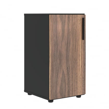 Шкаф-колонка с глухой малой дверью (левый) ВЕЛИОН ВЕНЕЕР ВРЛCС 40.1 Л Американский орех Яшма черная / VELION VENEER VRLCS L_0