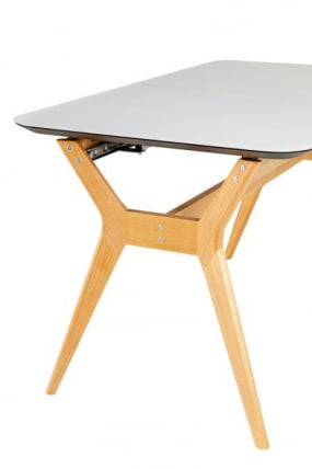 Стол раскл. Нарвик Гласс 120-150 Аутоматиc Натур/Лигхт матте гласс / Glass Automatic Natur/Light matte glass_1