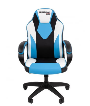 Кресло геймерское CХАИРМАН ДРАЙВ (ГАМЕ) 17 черный/голубой/белый / CHAIRMAN (GAME)_1
