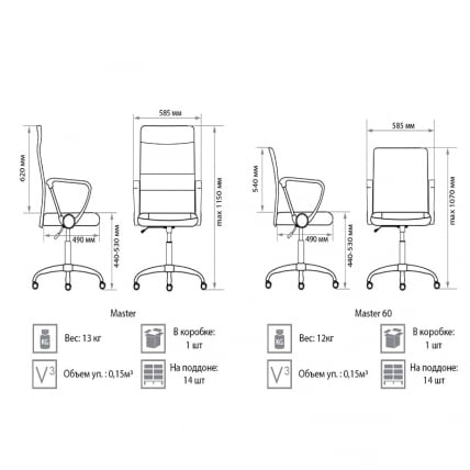 Компьютерное кресло Мастер ГТПХ Ч1 В09Т09 / Master GTPH Ch1 W09T09_1