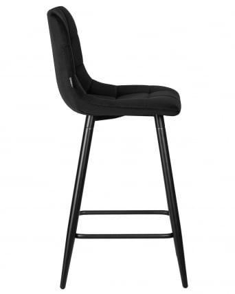 Стул полубарный ДОБРИН ОЛИВИА (черные матовые ножки, черный велюр (108-77)) / DOBRIN OLIVIA_2