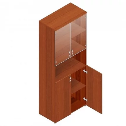 Шкаф для документов с прозрачными стеклами Р.Ш-4СБ Орех Гепланкт_0