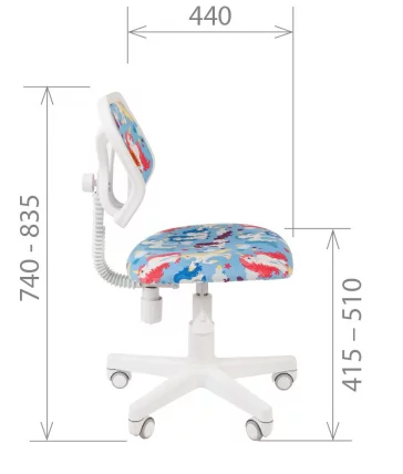 Детское кресло CХАИРМАН КИДС 106 Вхите Единороги / CHAIRMAN KIDS White_4