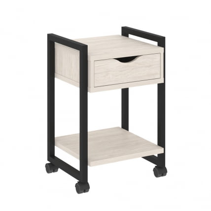 Тумба на колесных опорах с ящиком и полкой ЛОФТ ВР.Л-Т1.К Металл черный Денвер светлый / LOFT VR.L-T1.K_0