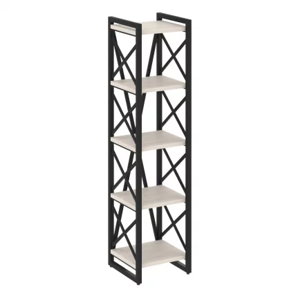 Стеллаж на регулируемых опорах - 5 полок ЛОФТ ВР.Л-МСТ.О-5.4 Металл черный Денвер светлый / LOFT VR.L-MST.O-5.4_0