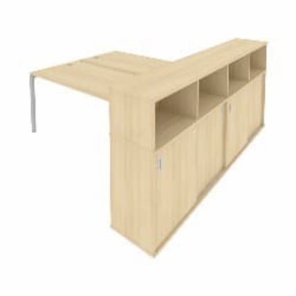 Рабочая станция с опорным шкафом-купе Метал Сйстем Б.РС-СШК-4.5 Акация/Серый / Metal System_0